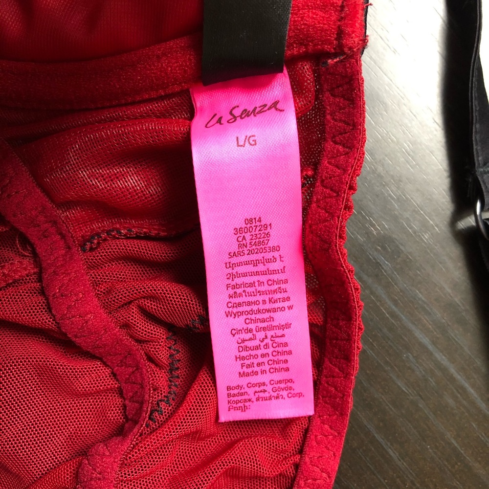 La Senza Large Red & Black Lace Open Babydoll Lingerie - Picture 9 of 9